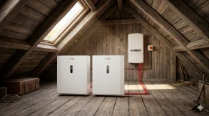 SolarEdge accu's op een fictieve vliering